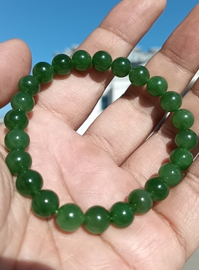 和田玉碧玉圆珠手链手串女款