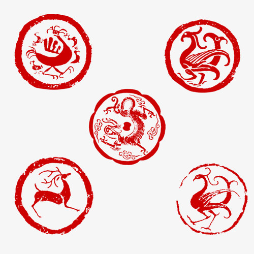 汉代瓦当印青龙白虎朱雀玄武四神兽瓦当四灵印中国特色文化艺术圆 - 图0
