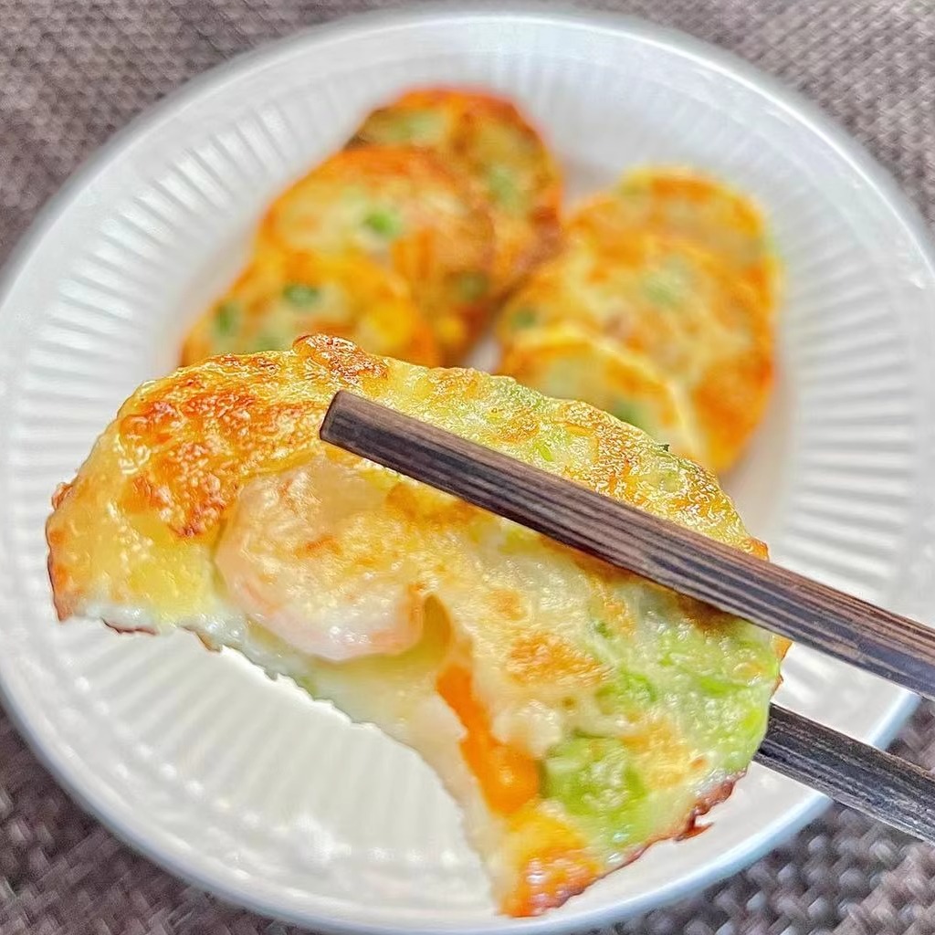 5袋鲜卟卟御好烧速冻蔬菜海鲜饼虾饼虾仁饼半成品早餐空气炸锅食-图2