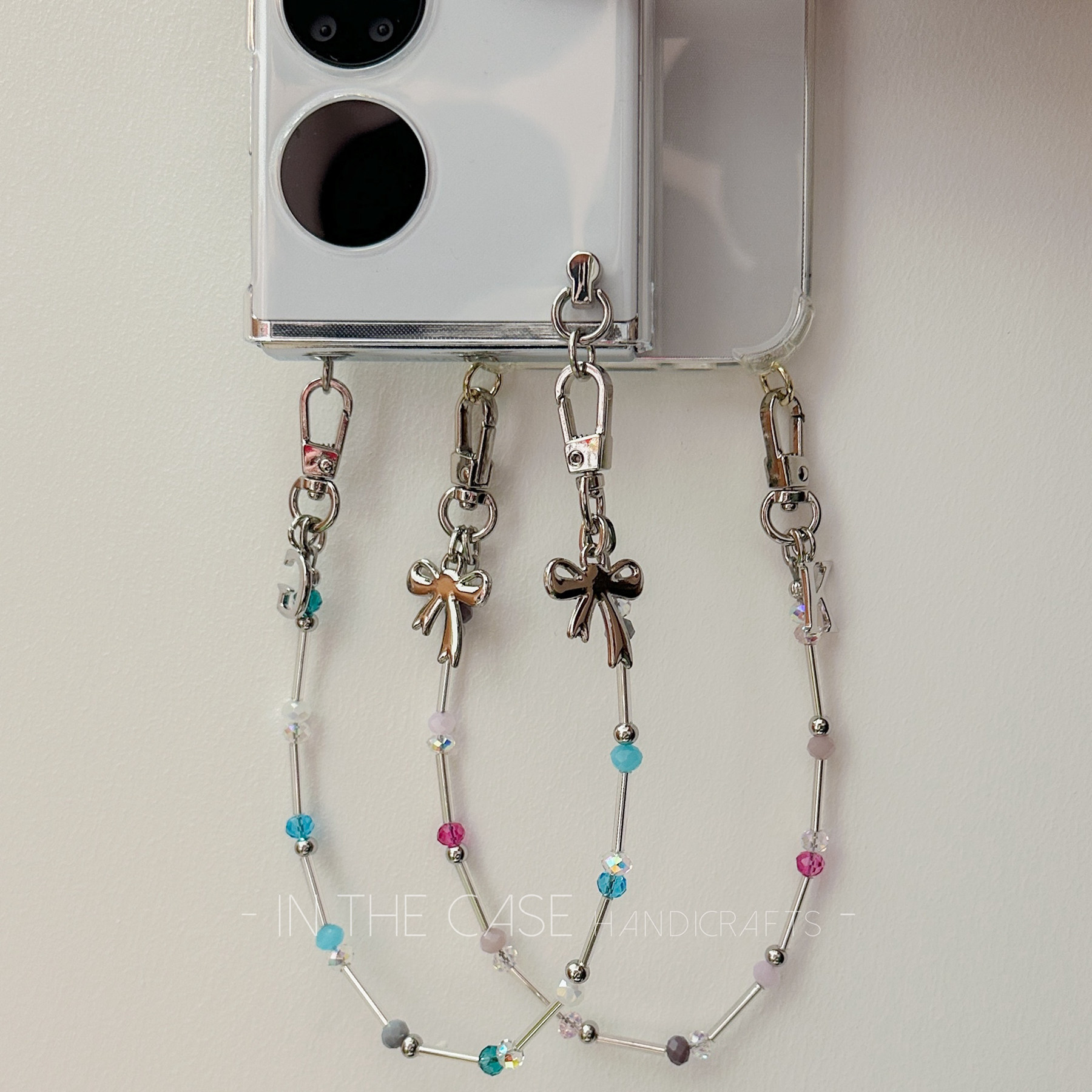 InTheCase 极细小清新iphone17ProMax素雅银管低饱和迷你串珠手机链带挂环防摔手机壳适用于苹果华为pocket2,淘宝优惠券,粉丝福利购,淘宝优惠卷