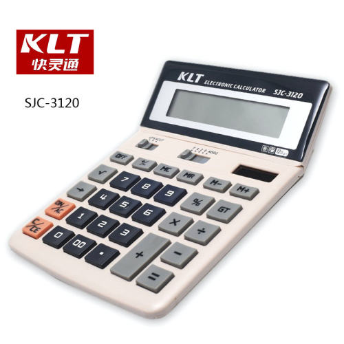 正品KLT快灵通SJC-3120 12位数办公电子太阳能双电源计算器可摇头 - 图2
