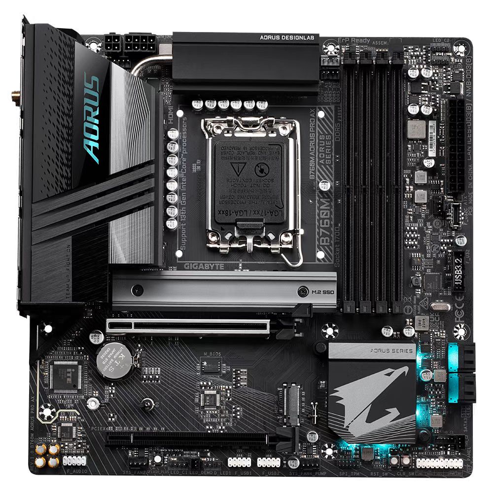 Gigabyte/技嘉 B760M AORUS PRO AX DD5 电竞雕 LGA1700新品主板 - 图0