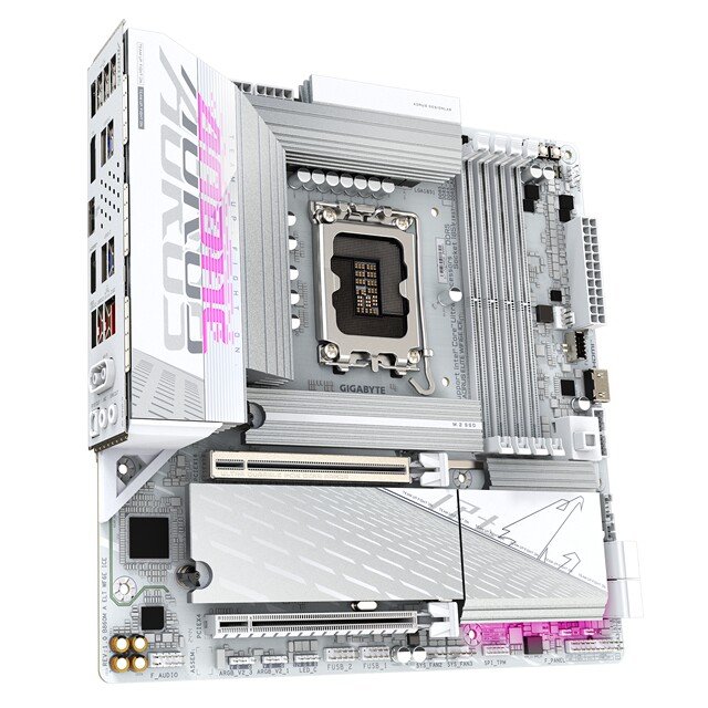 Gigabyte Ice Sculpture all white supports 15th generation processors