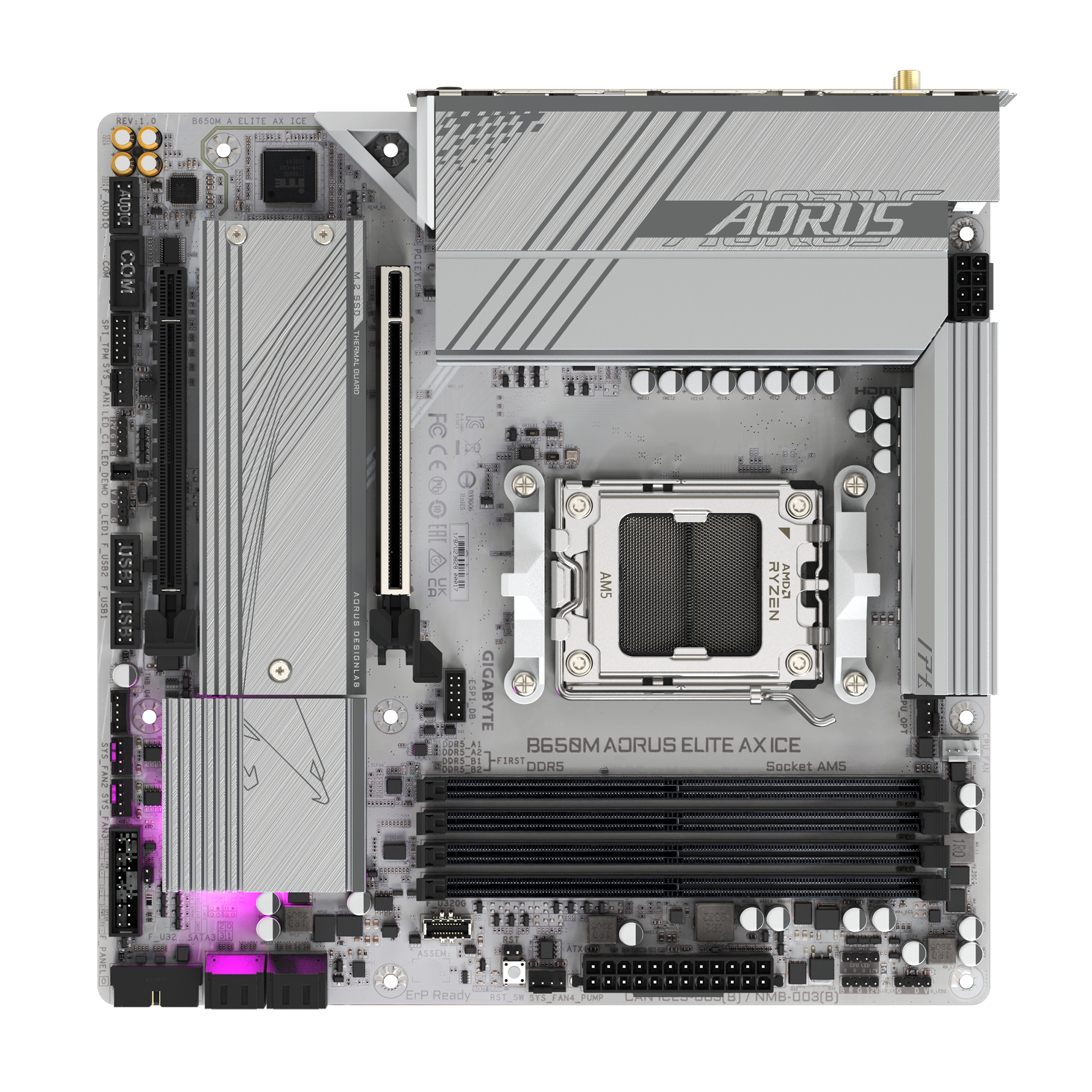 Gigabyte/技嘉B650M AORUS ELITE ICE\PRO AX小雕冰雕电竞雕主板