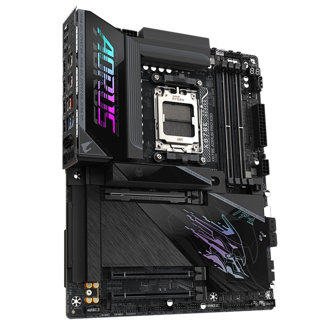 Gigabyte X870E AORUS PRO X3D ICE black and white gaming ice sculpture Falcon motherboard