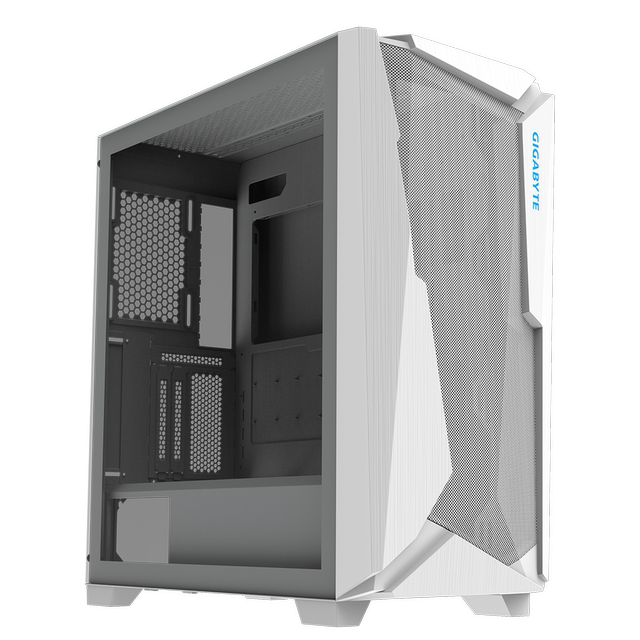 Gigabyte Air C301G/C301GW Black/White Ghost II Tempered Glass Side Transparent Vertical Mounted Mid-Tower Chassis