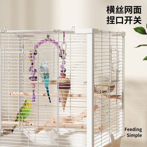 优嗖豪华方形铝材立柱鸟笼鹦鹉笼虎皮牡丹玄凤珍珠繁殖笼现货升级 - 图3