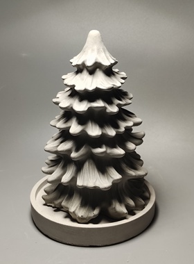 水泥圣诞树桌面客厅玄关电视柜家居饰品鱼缸造景水族装饰品摆件