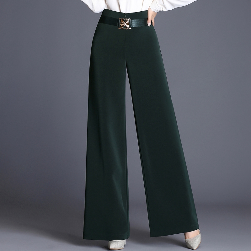 拉丁舞裤女成人高腰舞蹈裤交谊舞模特走秀阔腿裤广场舞摩登舞长裤 - 图1