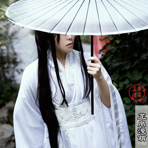 楚晚宁cos服 谢怜白衣晓星尘男古装二哈白猫师尊cosplay服装古风 - 图0