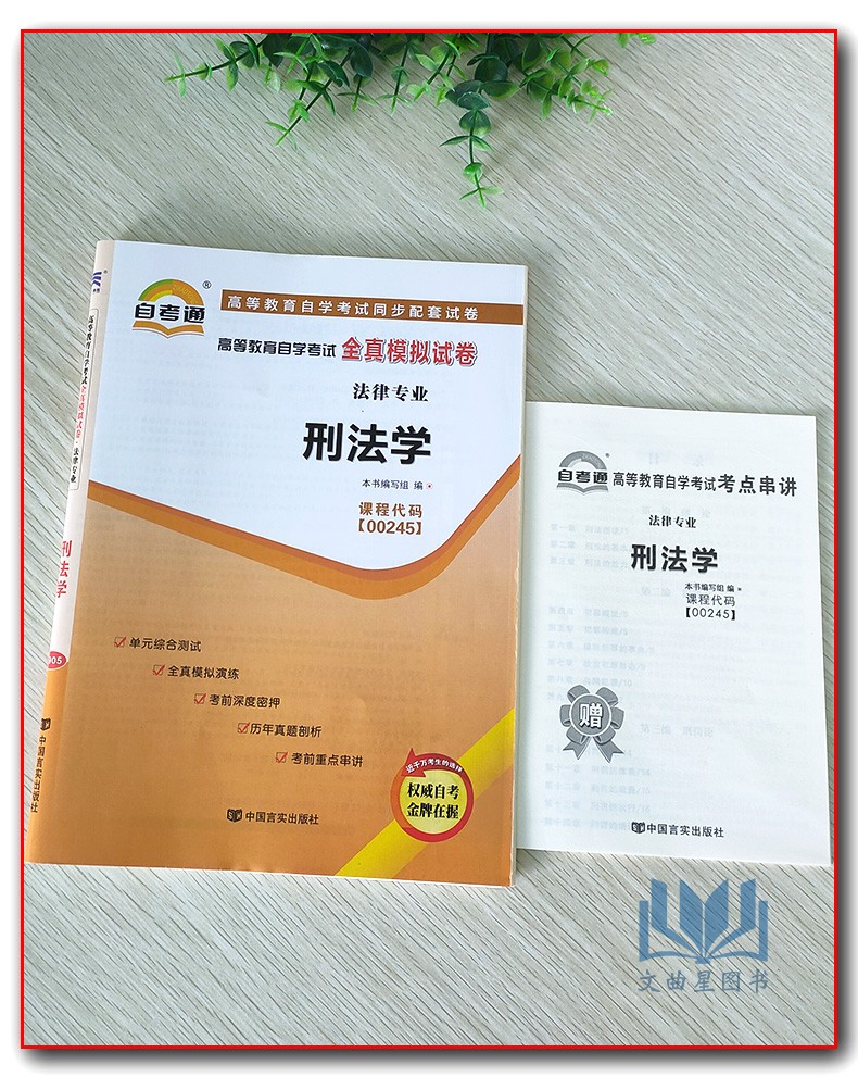 新版备考2019  赠考点串讲小抄小册子掌中宝 0245 00245 刑法学 自考通试卷 自学考试全真模拟试卷 中国言实出版社 - 图1