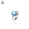 Aquamarine ring for women s925 silver light luxury East China Sea crystal raw stone bare stone egg surface inlaid best friend's hand jewelry silver ring