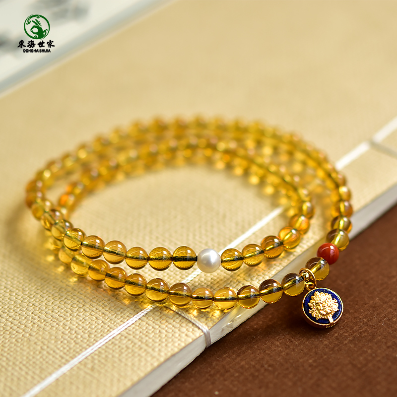 琥珀手串女蓝珀水晶翡翠玉石散珠珍珠绿松石珠子串珠手链南红手串 - 图0