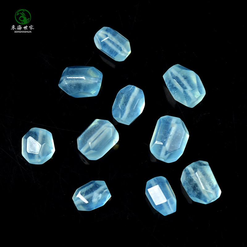 海蓝宝散珠子东海水晶玛瑙玉石手链串diy配件不规则异形随形单珠,淘宝优惠券,粉丝福利购,淘宝优惠卷