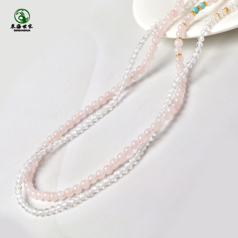 水晶项链女男白晶粉晶散珠子串珠多圈手链手串裸石吊坠百变万能链,淘宝优惠券,粉丝福利购,淘宝优惠卷