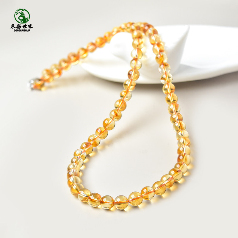 黄水晶项链女东海玛瑙玉髓翡翠金黄宝玉石散珠子金字塔黄塔晶颈链,淘宝优惠券,粉丝福利购,淘宝优惠卷