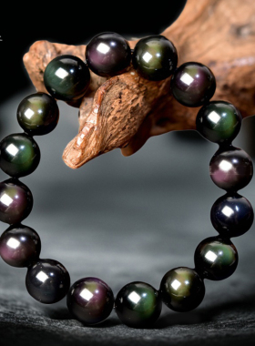 东海世家黑曜石水晶手串