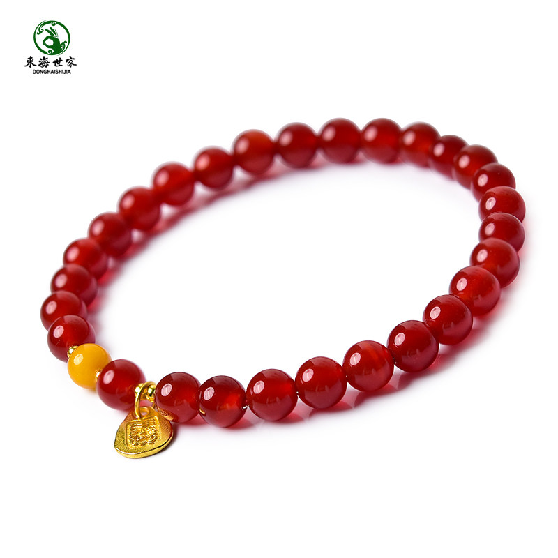 红玛瑙手串女s925银扎基拉姆吊坠水晶玉髓蜜蜡玉石珍珠散珠子手链,淘宝优惠券,粉丝福利购,淘宝优惠卷