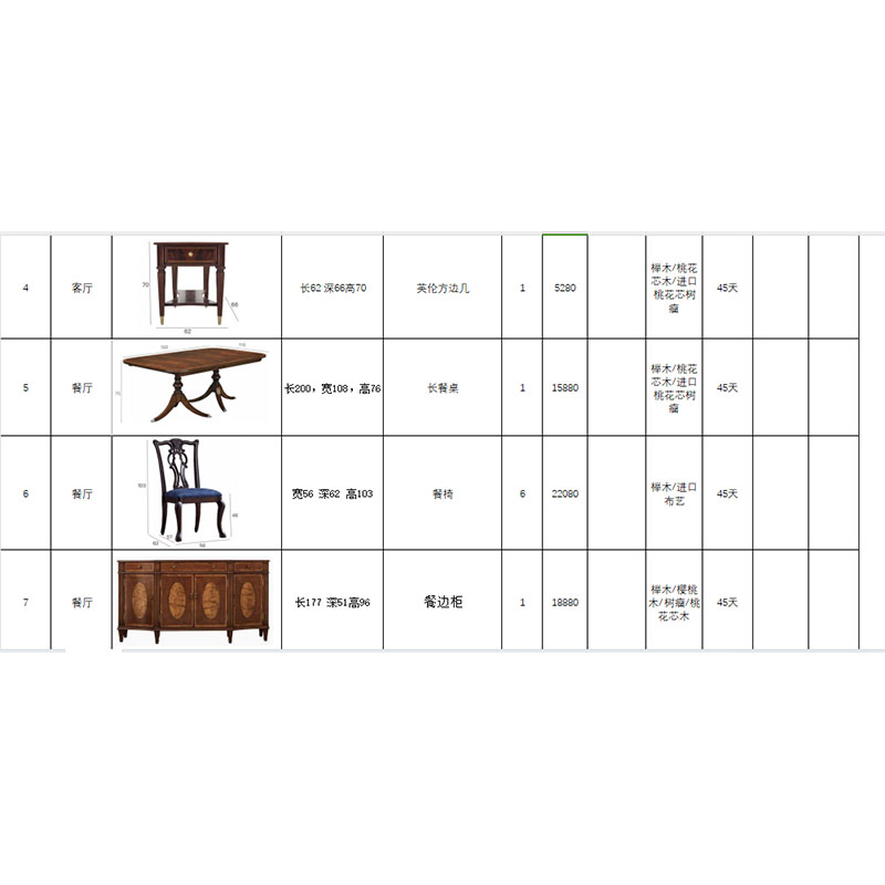 广东客户美式复古整屋家具沙发客厅餐厅餐桌玄关柜整体定制余款 - 图0