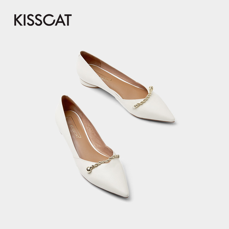 接吻猫2020年秋季新款简约平底鞋 kisscat单鞋