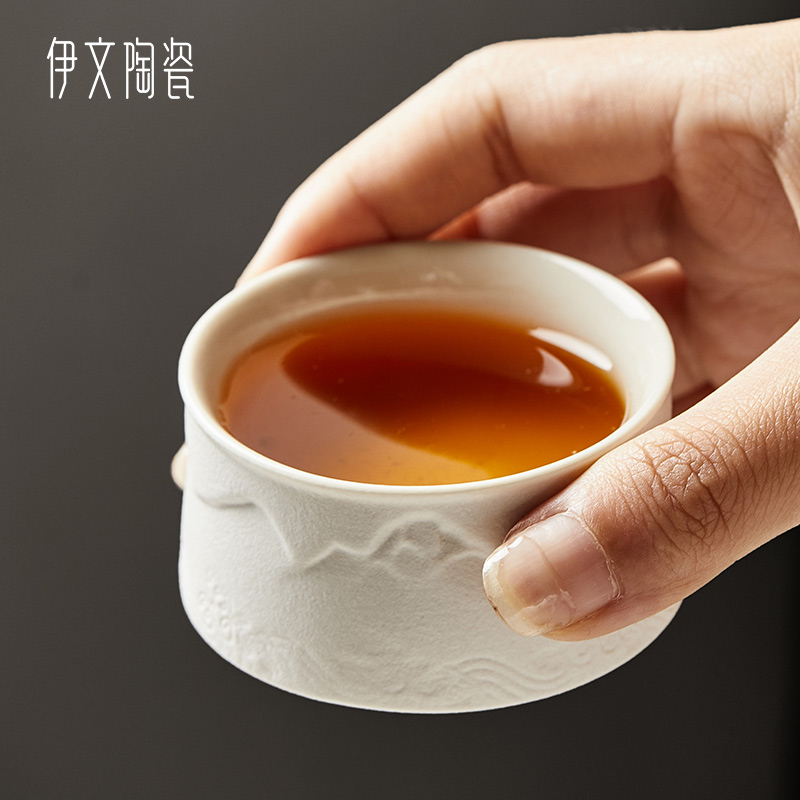 伊文陶瓷 山海行品茗杯 家用主人杯单杯高档功夫茶杯个人专用茶盏 - 图2