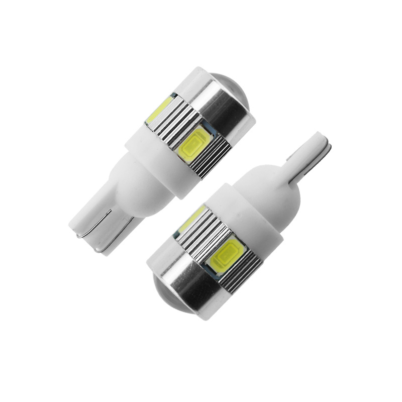 汽车LED示宽灯T10 6SMD 5630 LED阅读灯改装车门灯带透镜 - 图0