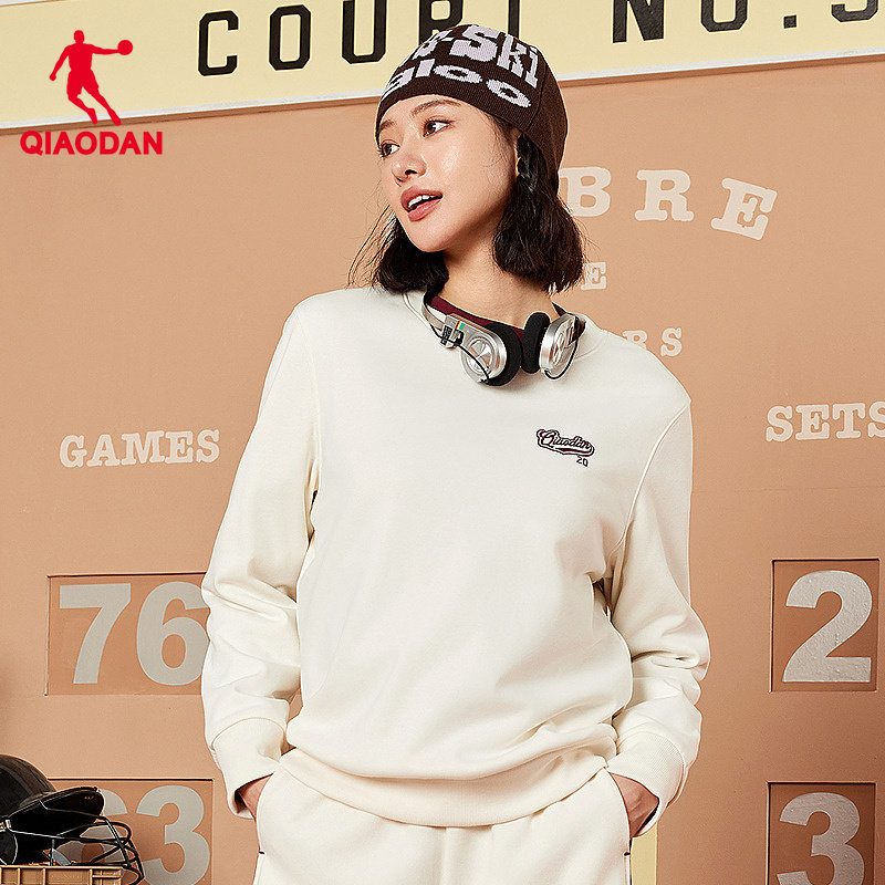 乔丹针织卫衣女士圆领套头衫2026春季新款商场同款宽松舒适上衣,淘宝优惠券,粉丝福利购,淘宝优惠卷