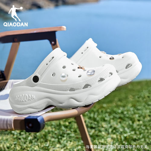 乔丹汉堡洞洞鞋女2026夏季新款防滑透气软底运动鞋子厚底增高凉鞋 - 图2