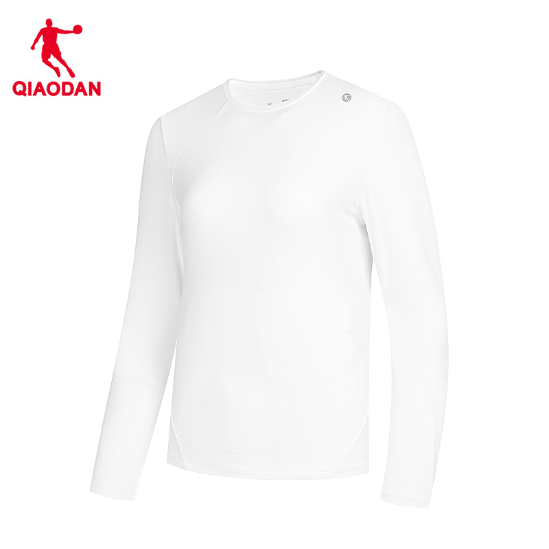 乔丹针织长袖T恤衫女2025秋季新款官方耐磨舒适修身运动训练上衣 - 图1