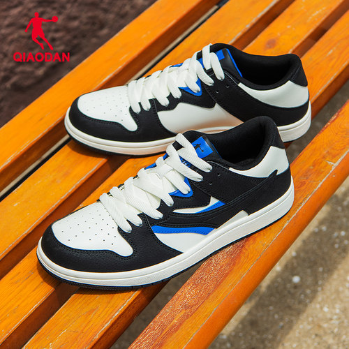 乔丹板鞋男鞋2026春季新款鞋子黑白薄底鞋运动鞋休闲鞋学生平板鞋-图0