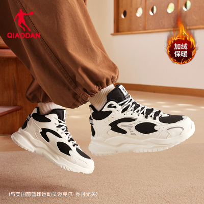 乔丹高帮加绒保暖棉鞋男