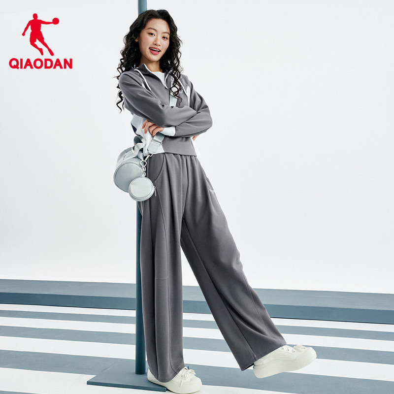 乔丹商场同款吸湿速干兰精天丝宽松针织长裤女生2025冬季新款休闲,淘宝优惠券,粉丝福利购,淘宝优惠卷