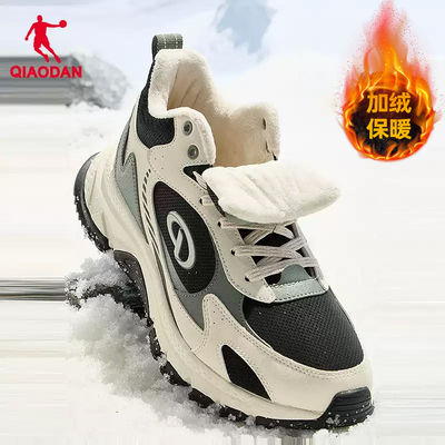 乔丹高帮加绒保暖棉鞋男休闲鞋