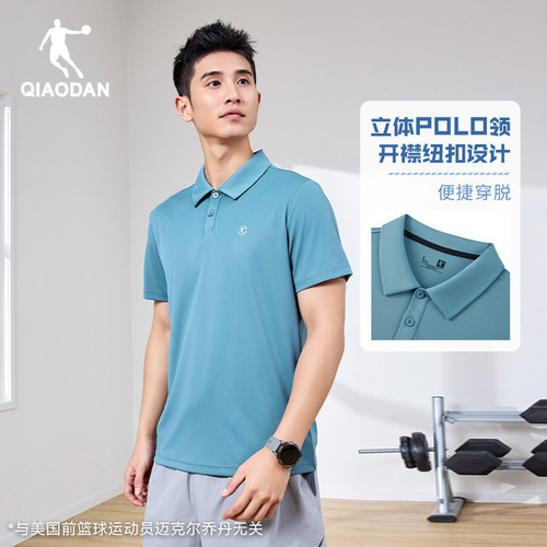 乔丹吸湿速干短袖POLO衫男士夏季新品跑步运动透气爸爸装短t上衣 - 图3