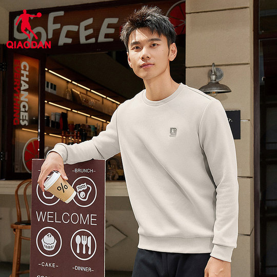 乔丹圆领卫衣男生常规2025秋冬新款商场同款百搭休闲上衣套头衫