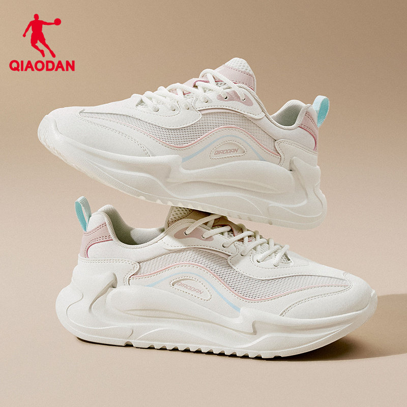 乔丹休闲鞋女网革拼接运动鞋2026春季新款厚底增高老爹鞋轻便鞋子,淘宝优惠券,粉丝福利购,淘宝优惠卷