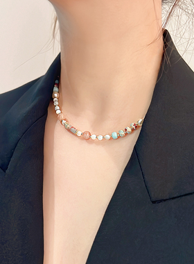 寿山石高级感法式气质项链