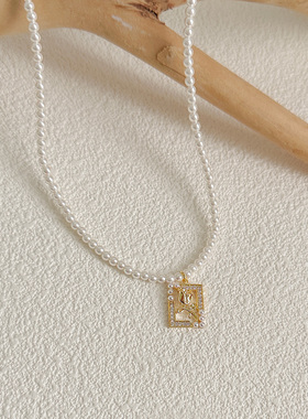 高级感轻奢玫瑰珍珠项链小众设计