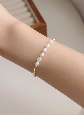 法式高级感巴洛克淡水珍珠手链女