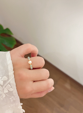 天然水晶石原创叠戴指环小众