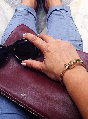 欧美小众百搭开口情侣打结手镯