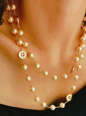 欧美小众设计复古高级感珍珠项链