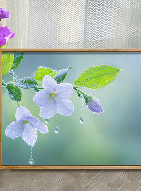 紫色栀子花 数字油画diy高级感治愈解压手工画涂鸦填色摆件装饰画