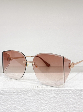 男款金属无框太阳眼镜108YS时尚挡风片遮阳墨镜女防紫外线粉黑茶