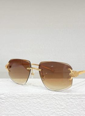 夏季新款金属无框太阳眼镜0645S男女通用遮阳墨镜时尚防紫外线蓝