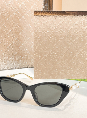 猫眼小框遮阳墨镜男女款时尚珍珠