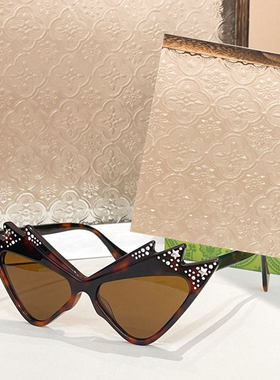 猫眼大框时尚遮阳墨镜男女款镶钻