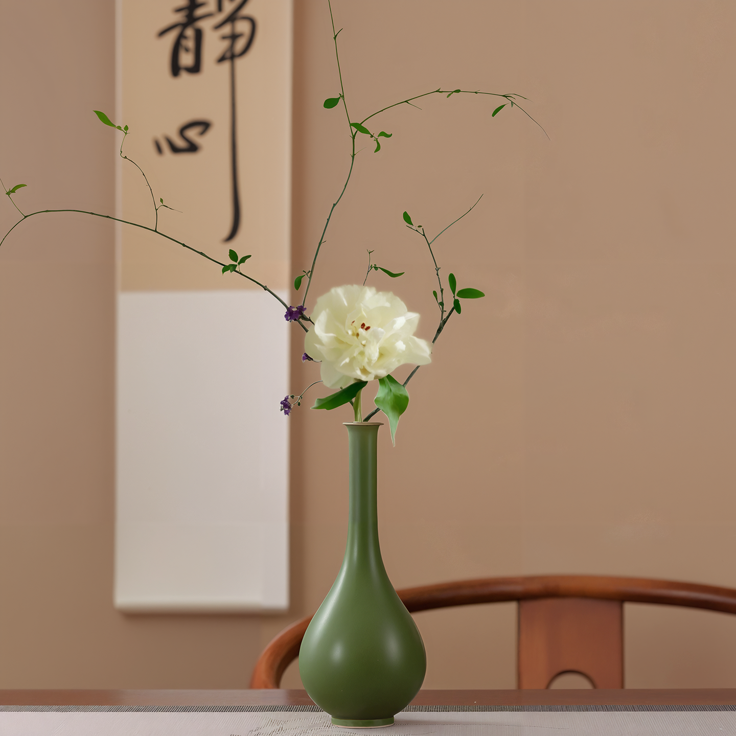 景德镇陶瓷花瓶新中式禅意插花器摆件宋式美学客厅玄关书房高级感 - 图1