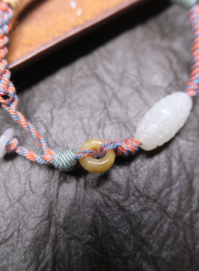 和田玉籽料回纹勒子仿古雕