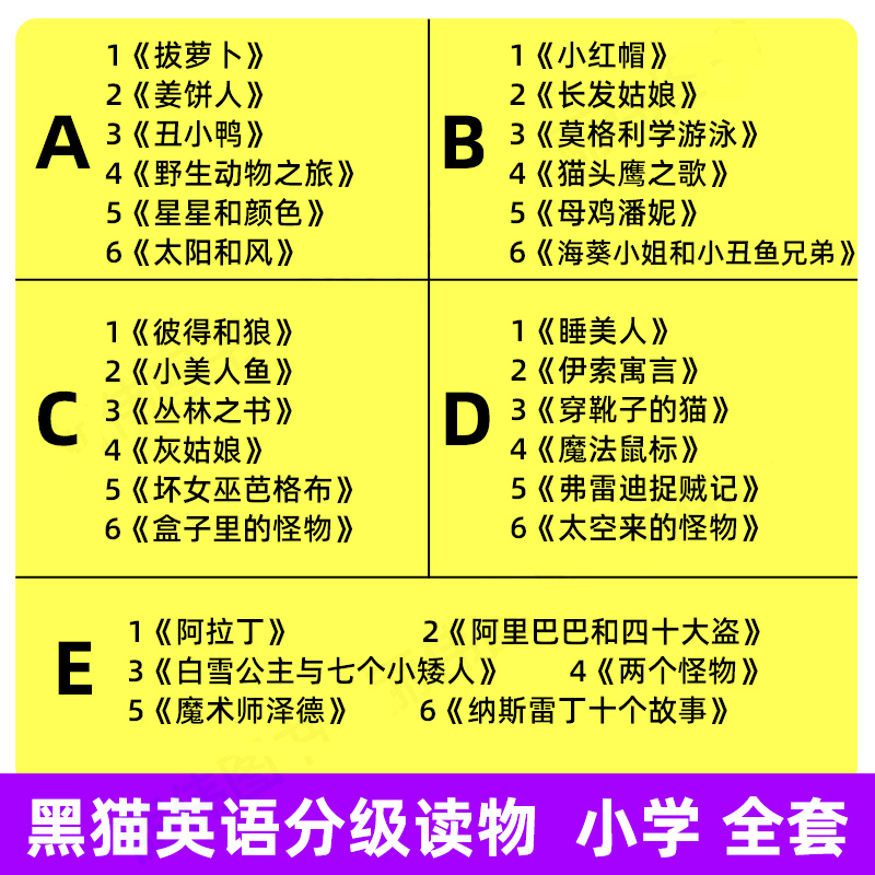 黑猫英语分级阅读小学a级b级c级d级e级一年级二年级三年级四五六年级英语读物课外阅读小学英语绘本短篇故事书上海外语教育出版社 - 图0